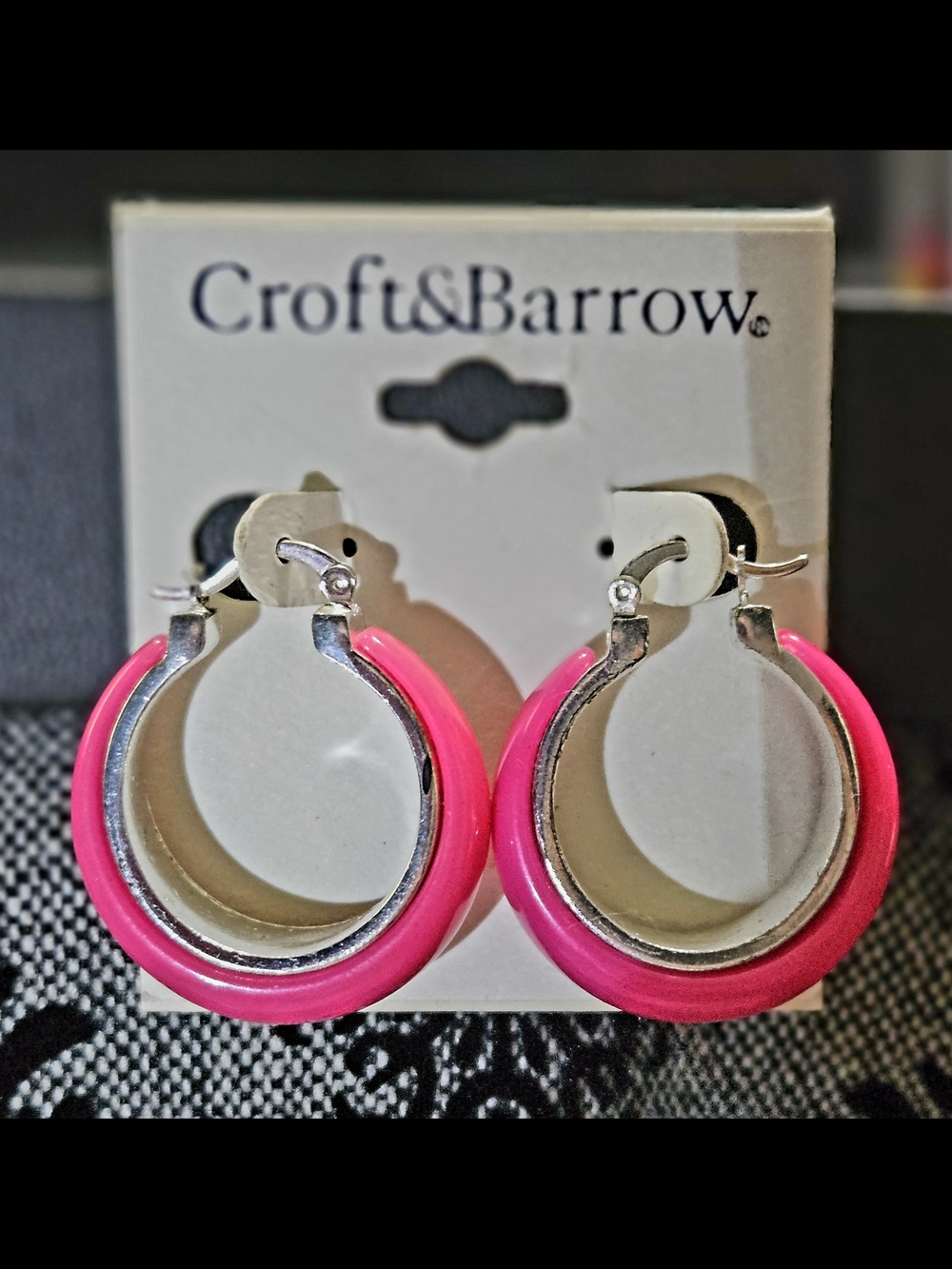 Kohl's Pink Earrings with Silver-Tone Accents